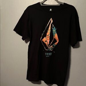 Volcom Black Tee with Geometric Graphic
